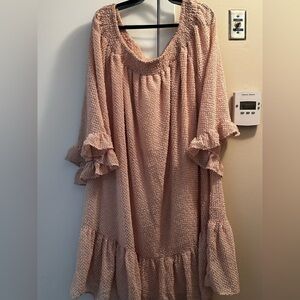 Elegant Pink Ruffle Dress